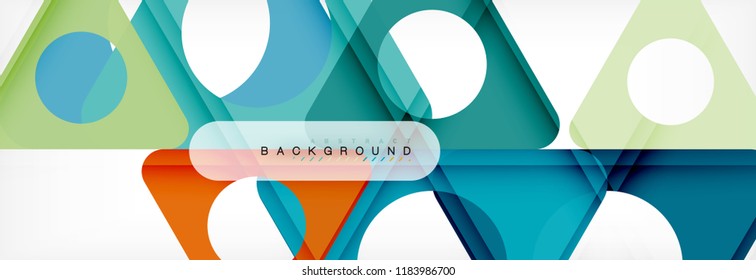 Abstract geometric background. Modern overlapping triangles. Unusual color shapes for your message. Business or tech presentation, app cover template