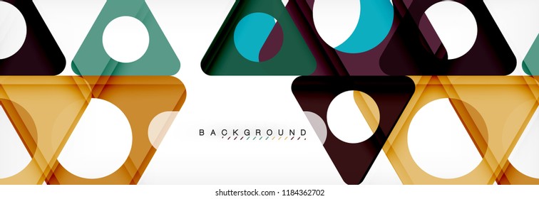 Abstract geometric background. Modern overlapping triangles. Unusual color shapes for your message. Business or tech presentation, app cover template