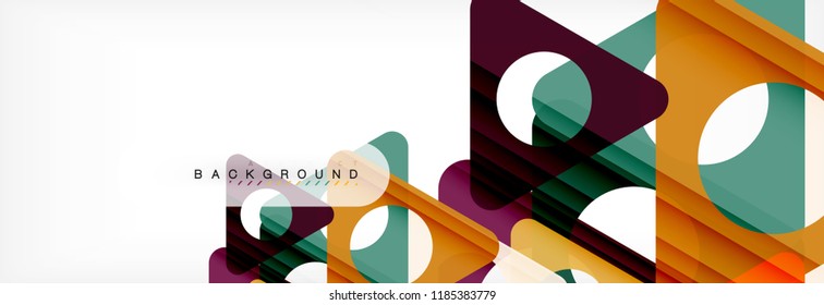 Abstract geometric background. Modern overlapping triangles. Unusual color shapes for your message. Business or tech presentation, app cover template