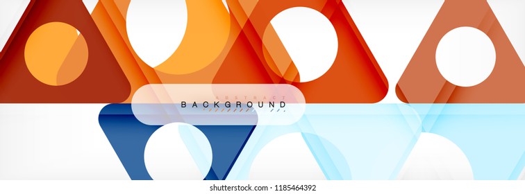 Abstract geometric background. Modern overlapping triangles. Unusual color shapes for your message. Business or tech presentation, app cover template