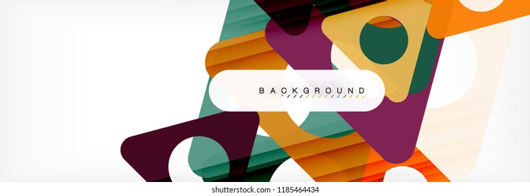 Abstrakter geometrischer Hintergrund. Moderne, sich überlappende Dreiecke. Ungewöhnliche Farbformen für Ihre Nachricht. Business- oder Technologiepräsentation, App-Titelvorlage