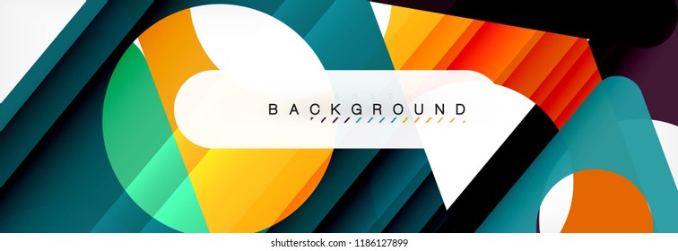 Fondo geométrico abstracto. Triángulos superpuestos modernos. Formas de color inusuales para el mensaje. Presentación empresarial o tecnológica, plantilla de portada de aplicaciones