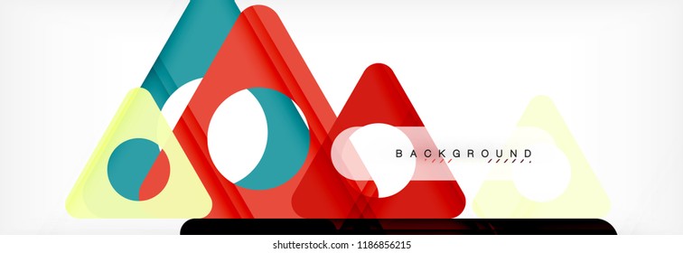 Abstract geometric background. Modern overlapping triangles. Unusual color shapes for your message. Business or tech presentation, app cover template