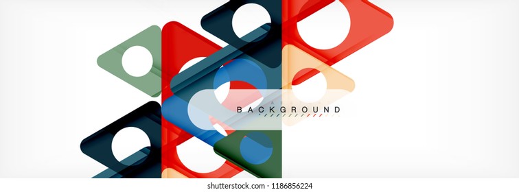 Abstract geometric background. Modern overlapping triangles. Unusual color shapes for your message. Business or tech presentation, app cover template
