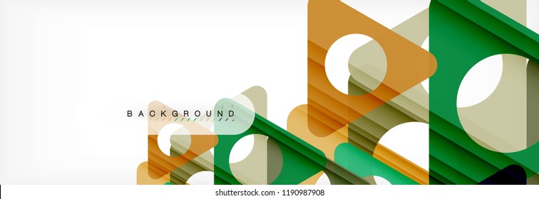 Fondo geométrico abstracto. Triángulos superpuestos modernos. Formas de color inusuales para el mensaje. Presentación empresarial o tecnológica, plantilla de portada de aplicaciones