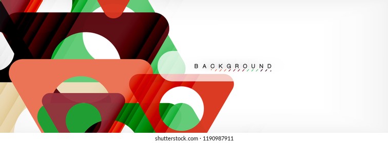 Abstract geometric background. Modern overlapping triangles. Unusual color shapes for your message. Business or tech presentation, app cover template