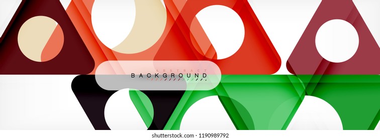 Abstract geometric background. Modern overlapping triangles. Unusual color shapes for your message. Business or tech presentation, app cover template