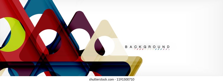Abstract geometric background. Modern overlapping triangles. Unusual color shapes for your message. Business or tech presentation, app cover template