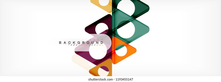 Fondo geométrico abstracto. Triángulos superpuestos modernos. Formas de color inusuales para el mensaje. Presentación empresarial o tecnológica, plantilla de portada de aplicaciones