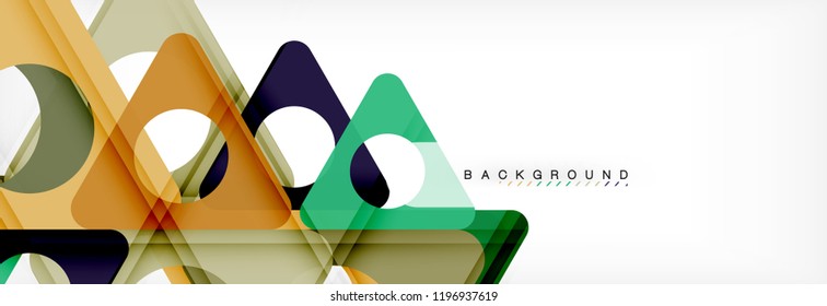 Abstract geometric background. Modern overlapping triangles. Unusual color shapes for your message. Business or tech presentation, app cover template