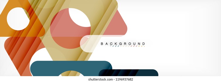 Abstract geometric background. Modern overlapping triangles. Unusual color shapes for your message. Business or tech presentation, app cover template