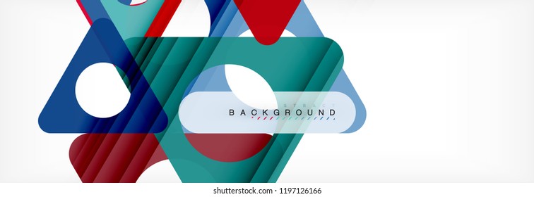 Abstract geometric background. Modern overlapping triangles. Unusual color shapes for your message. Business or tech presentation, app cover template