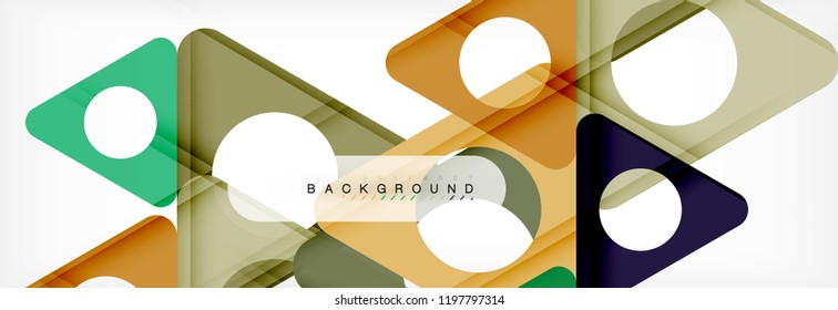 Abstract geometric background. Modern overlapping triangles. Unusual color shapes for your message. Business or tech presentation, app cover template