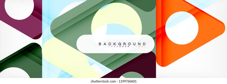 Abstract geometric background. Modern overlapping triangles. Unusual color shapes for your message. Business or tech presentation, app cover template