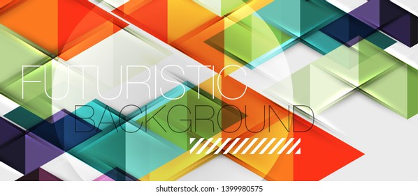 Abstract geometric background. Modern overlapping triangles. Unusual color shapes for your message. Business or tech presentation, app cover vector template