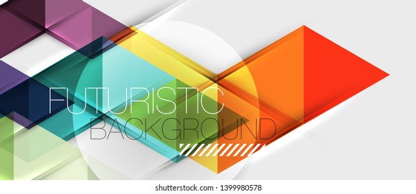 Abstract geometric background. Modern overlapping triangles. Unusual color shapes for your message. Business or tech presentation, app cover vector template