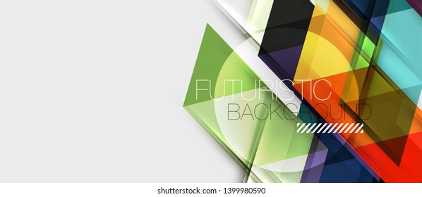 Abstract geometric background. Modern overlapping triangles. Unusual color shapes for your message. Business or tech presentation, app cover vector template
