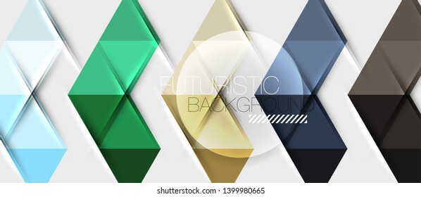Abstract geometric background. Modern overlapping triangles. Unusual color shapes for your message. Business or tech presentation, app cover vector template