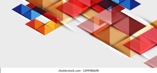 Fondo geométrico abstracto. Triángulos superpuestos modernos. Formas de color inusuales para el mensaje. Presentación empresarial o tecnológica, plantilla vectorial de portada de aplicaciones