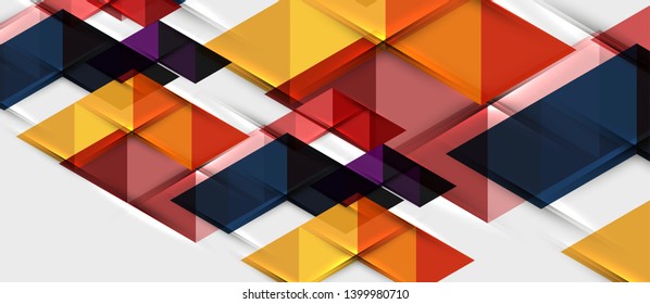Abstract geometric background. Modern overlapping triangles. Unusual color shapes for your message. Business or tech presentation, app cover vector template