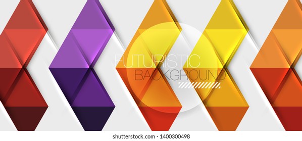 Abstract geometric background. Modern overlapping triangles. Unusual color shapes for your message. Business or tech presentation, app cover vector template