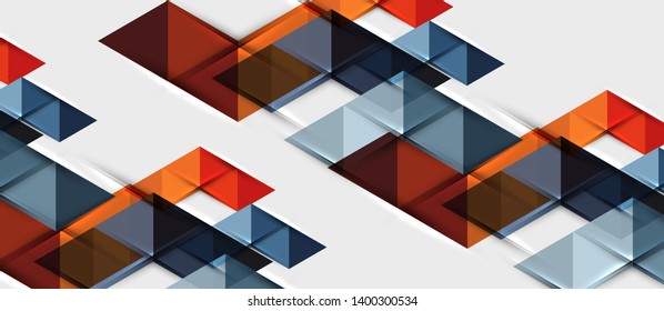 Abstract geometric background. Modern overlapping triangles. Unusual color shapes for your message. Business or tech presentation, app cover vector template
