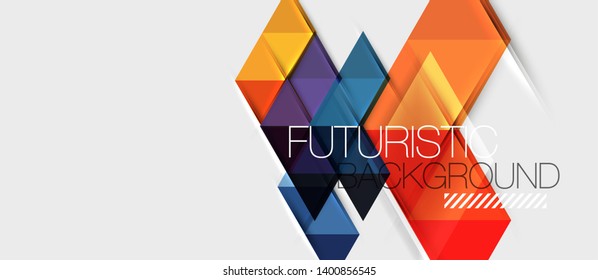 Abstract geometric background. Modern overlapping triangles. Unusual color shapes for your message. Business or tech presentation, app cover vector template