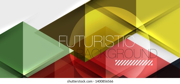 Abstrakter geometrischer Hintergrund. Moderne, sich überlappende Dreiecke. Ungewöhnliche Farbformen für Ihre Nachricht. Geschäfts- oder Technologiepräsentation, App-Titelvorlage, Vektorvorlage