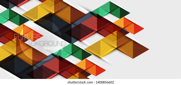 Abstract geometric background. Modern overlapping triangles. Unusual color shapes for your message. Business or tech presentation, app cover vector template