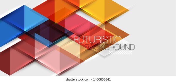 Fondo geométrico abstracto. Triángulos superpuestos modernos. Formas de color inusuales para el mensaje. Presentación empresarial o tecnológica, plantilla vectorial de portada de aplicaciones