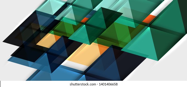 Abstract geometric background. Modern overlapping triangles. Unusual color shapes for your message. Business or tech presentation, app cover vector template