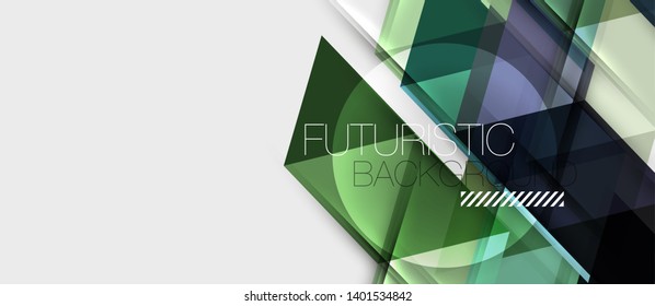 Abstract geometric background. Modern overlapping triangles. Unusual color shapes for your message. Business or tech presentation, app cover vector template