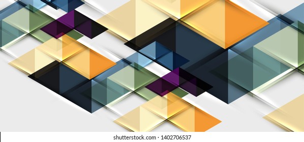Abstract geometric background. Modern overlapping triangles. Unusual color shapes for your message. Business or tech presentation, app cover vector template