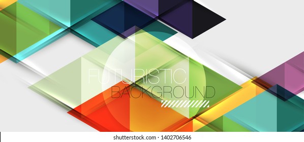 Abstract geometric background. Modern overlapping triangles. Unusual color shapes for your message. Business or tech presentation, app cover vector template