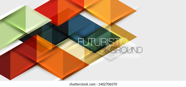 Fondo geométrico abstracto. Triángulos superpuestos modernos. Formas de color inusuales para el mensaje. Presentación empresarial o tecnológica, plantilla vectorial de portada de aplicaciones