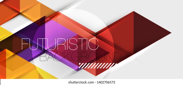 Abstract geometric background. Modern overlapping triangles. Unusual color shapes for your message. Business or tech presentation, app cover vector template