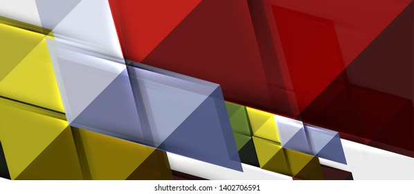 Abstract geometric background. Modern overlapping triangles. Unusual color shapes for your message. Business or tech presentation, app cover vector template