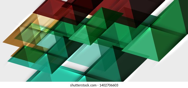 Abstract geometric background. Modern overlapping triangles. Unusual color shapes for your message. Business or tech presentation, app cover vector template