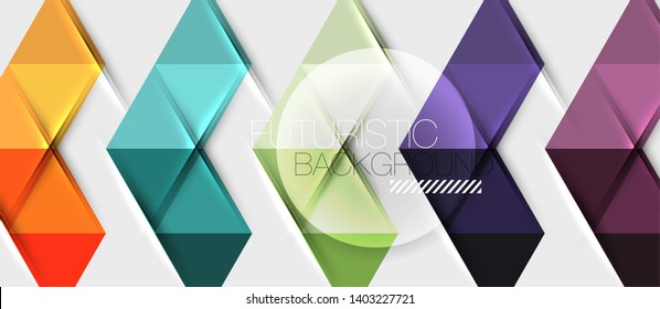 Abstract geometric background. Modern overlapping triangles. Unusual color shapes for your message. Business or tech presentation, app cover vector template