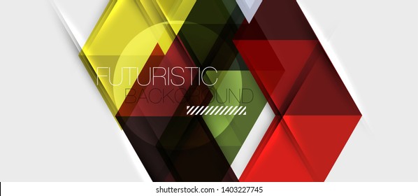 Abstract geometric background. Modern overlapping triangles. Unusual color shapes for your message. Business or tech presentation, app cover vector template