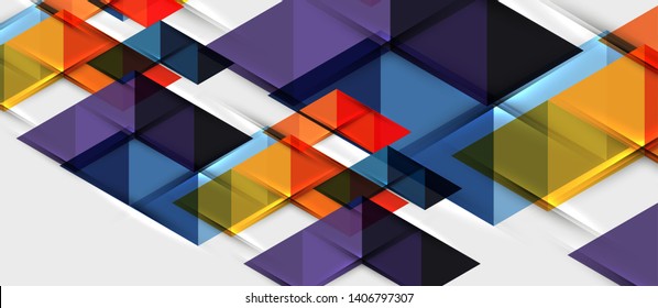 Abstract geometric background. Modern overlapping triangles. Unusual color shapes for your message. Business or tech presentation, app cover vector template
