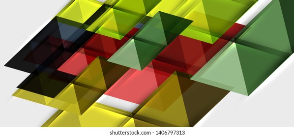 Abstract geometric background. Modern overlapping triangles. Unusual color shapes for your message. Business or tech presentation, app cover vector template