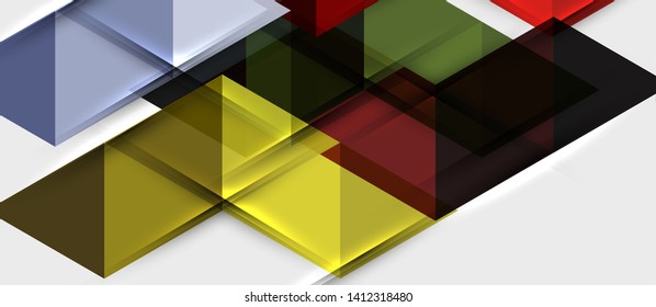 Abstract geometric background. Modern overlapping triangles. Unusual color shapes for your message. Business or tech presentation, app cover vector template