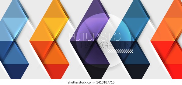 Abstract geometric background. Modern overlapping triangles. Unusual color shapes for your message. Business or tech presentation, app cover vector template