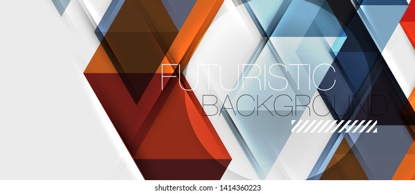 Abstract geometric background. Modern overlapping triangles. Unusual color shapes for your message. Business or tech presentation, app cover vector template