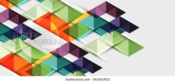 Abstract geometric background. Modern overlapping triangles. Unusual color shapes for your message. Business or tech presentation, app cover vector template