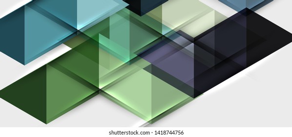 Abstract geometric background. Modern overlapping triangles. Unusual color shapes for your message. Business or tech presentation, app cover vector template