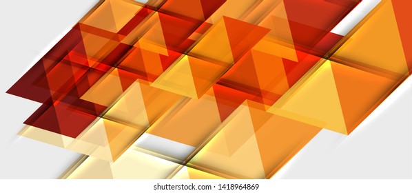 Abstract geometric background. Modern overlapping triangles. Unusual color shapes for your message. Business or tech presentation, app cover vector template