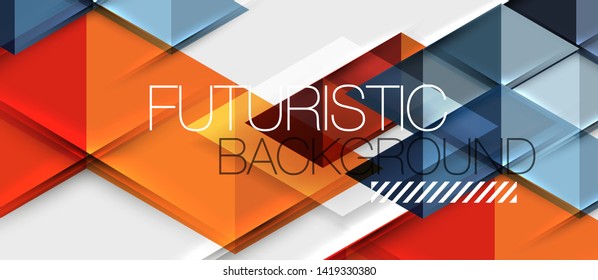 Abstract geometric background. Modern overlapping triangles. Unusual color shapes for your message. Business or tech presentation, app cover vector template