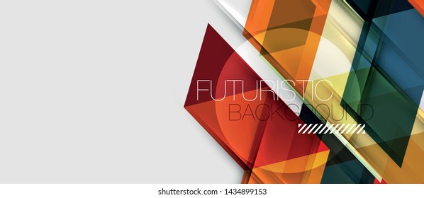 Abstract geometric background. Modern overlapping triangles. Unusual color shapes for your message. Business or tech presentation, app cover vector template